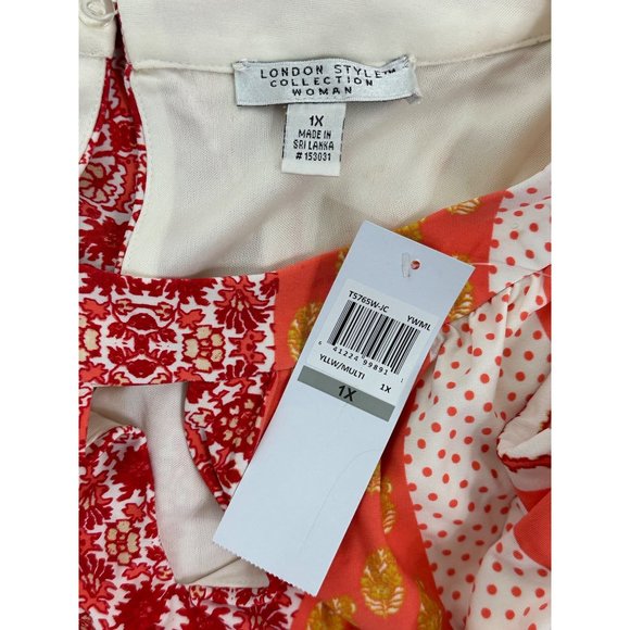 Size 1X 16 NEW‎ MIXED PRINT KEYHOLE HALTER MAXI DRESS Summer Vacation PLUS SIZE - Picture 4 of 4